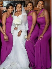 Long Purple One Shoulder Mermaid Bridesmaid Dresses 902307 Long Purple One Shoulder Mermaid Bridesmaid Dresses 902307