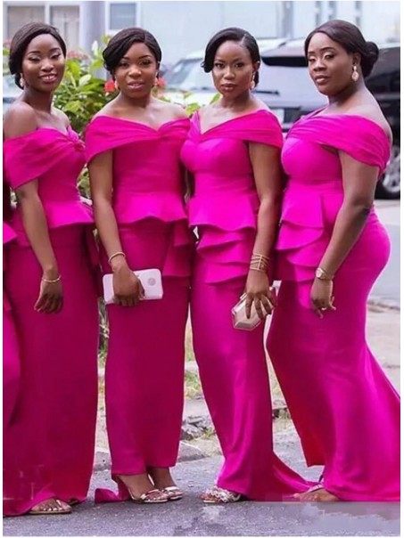Long Mermaid FuchsiaOff the Shoulder Bridesmaid Dresses 902311 Long Mermaid FuchsiaOff the Shoulder Bridesmaid Dresses 902311