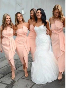 Short Pink Strapless Bridesmaid Dresses 902319 Short Pink Strapless Bridesmaid Dresses 902319