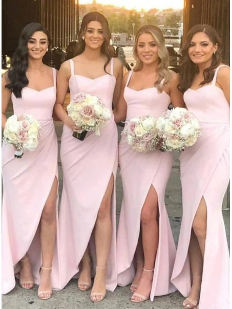 Long Pink Spaghetti Straps Bridesmaid Dresses 902321 Long Pink Spaghetti Straps Bridesmaid Dresses 902321