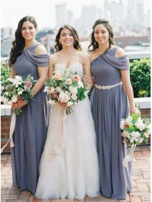 Long Chiffon One Shoulder Bridesmaid Dresses 902328