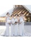 Long Mermaid Lace High Neck Bridesmaid Dresses 902329