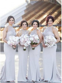 Long Mermaid Lace High Neck Bridesmaid Dresses 902329 Long Mermaid Lace High Neck Bridesmaid Dresses 902329