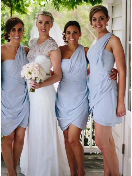 Short One Shoulder Bridesmaid Dresses 902330