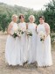 Long White Lace Floor Length Bridesmaid Dresses 902332