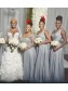 A-Line Long Chiffon Beaded Plus Size Bridesmaid Dresses 902335