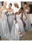 A-Line Long Chiffon Beaded Plus Size Bridesmaid Dresses 902335
