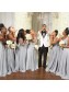 A-Line Long Chiffon Beaded Plus Size Bridesmaid Dresses 902335