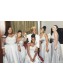 A-Line Long Chiffon Beaded Plus Size Bridesmaid Dresses 902335