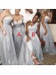 A-Line Long Chiffon Beaded Plus Size Bridesmaid Dresses 902335