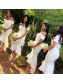 Short White Mermaid Off the Shoulder Bridesmaid Dresses 902344