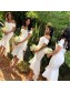 Short White Mermaid Off the Shoulder Bridesmaid Dresses 902344
