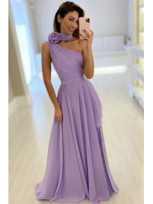 Long One Shoulder Lavender Chiffon Bridesmaid Dresses 902347 Long One Shoulder Lavender Chiffon Bridesmaid Dresses 902347