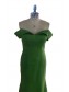 Long Green Mermaid Off the Shoulder Floor Length Bridesmaid Dresses 902348