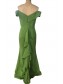 Long Green Mermaid Off the Shoulder Floor Length Bridesmaid Dresses 902348
