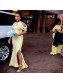 Long Yellow Mermaid Beaded Lace Bridesmaid Dresses 902354