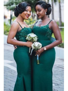 Long Green Mermaid Spaghetti Straps Bridesmaid Dresses 902360 Long Green Mermaid Spaghetti Straps Bridesmaid Dresses 902360