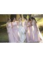 Long Pink Mermaid One Shoulder Bridesmaid Dresses 902361