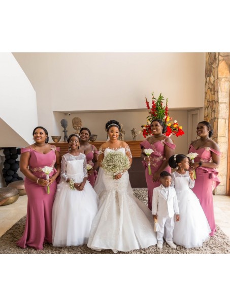 Long Mermaid Off the Shoulder Plus Size Bridesmaid Dresses 902362