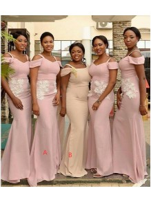 Long Pink Mermaid Lace Bridesmaid Dresses 902365 Long Pink Mermaid Lace Bridesmaid Dresses 902365