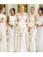 Long White Mermaid Floor Length Bridesmaid Dresses 902369