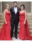 Long Red Mermaid Lace Bridesmaid Dresses 902370