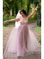 A-Line Lace and Tulle Long Bridesmaid Dresses 902378