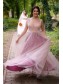 A-Line Lace and Tulle Long Bridesmaid Dresses 902378