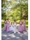 Long Lilac Strapless Floor Length Bridesmaid Dresses 902379