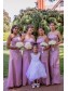 Long Lilac Strapless Floor Length Bridesmaid Dresses 902379