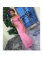 Long Mermaid Off the Shoulder Pink Bridesmaid Dresses 902395