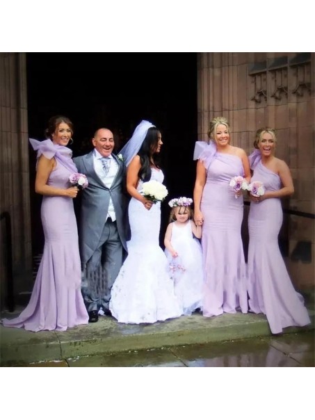 Long Mermaid One Shoulder Bridesmaid Dresses 902398