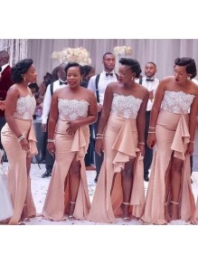 Long Mermaid Lace Floor Length Bridesmaid Dresses 902403