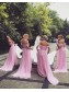Long Pink Chiffon Bridesmaid Dresses 902409 Long Pink Chiffon Bridesmaid Dresses 902409