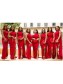 Long Red One Shoulder Bridesmaid Dresses 902411