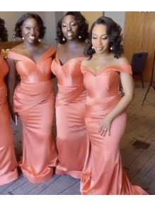 Long Mermaid Off the Shoulder Bridesmaid Dresses 902420