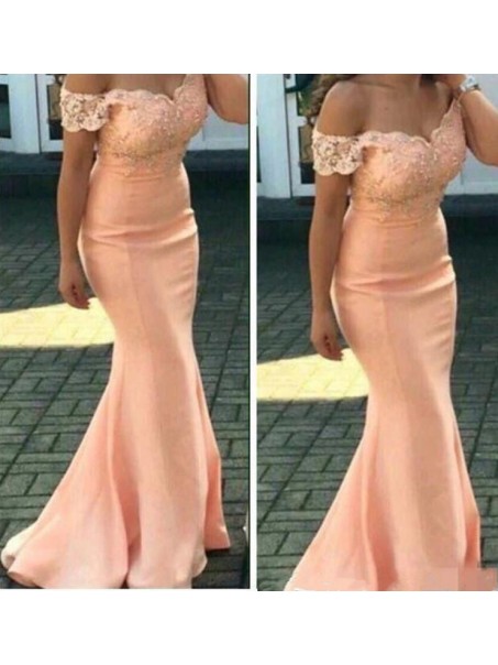 Long Pink Mermaid Lace Bridesmaid Dresses with Sleeves 902422 Long Pink Mermaid Lace Bridesmaid Dresses with Sleeves 902422