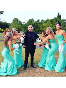 Long Mermaid Lace Floor Length Bridesmaid Dresses 902429