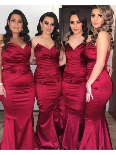 Long Mermaid Sweetheart Burgundy Bridesmaid Dresses 902433 Long Mermaid Sweetheart Burgundy Bridesmaid Dresses 902433