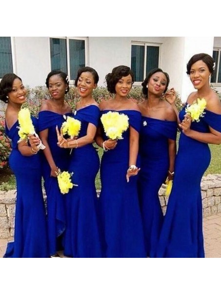 Long Royal Blue Mermaid Off the Shoulder Bridesmaid Dresses 902436 Long Royal Blue Mermaid Off the Shoulder Bridesmaid Dresses 902436