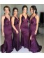 Long Grape Purple Mermaid Spaghetti Straps Bridesmaid Dresses 902437 Long Grape Purple Mermaid Spaghetti Straps Bridesmaid Dresses 902437