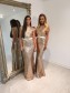 Long Mermaid Gold Sequin Bridesmaid Dresses 902458