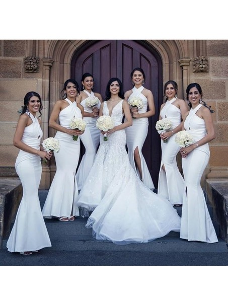 Long White Mermaid Bridesmaid Dresses 902460 Long White Mermaid Bridesmaid Dresses 902460