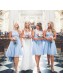 Short Blue Chiffon Bridesmaid Dresses 902468