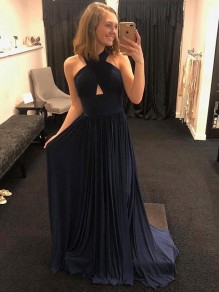 Long Navy Blue Bridesmaid Dresses 902475