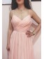 Long Pink Chiffon Spaghetti Straps Bridesmaid Dresses 902481