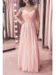 Long Pink Chiffon Spaghetti Straps Bridesmaid Dresses 902481