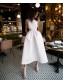 Simple Spaghetti Straps Tea Length Bridesmaid Dresses 902483