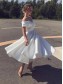 Elegant Off the Shoulder Tea Length Wedding Dresses Bridal Gowns 903008 Elegant Off the Shoulder Tea Length Wedding Dresses Bridal Gowns 903008