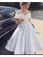 Elegant Off the Shoulder Tea Length Wedding Dresses Bridal Gowns 903008 Elegant Off the Shoulder Tea Length Wedding Dresses Bridal Gowns 903008